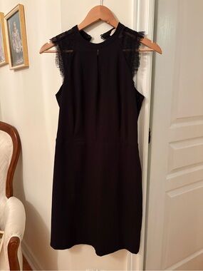 MICHAEL Michael Kors Black Lace-Shoulder Mini Dress